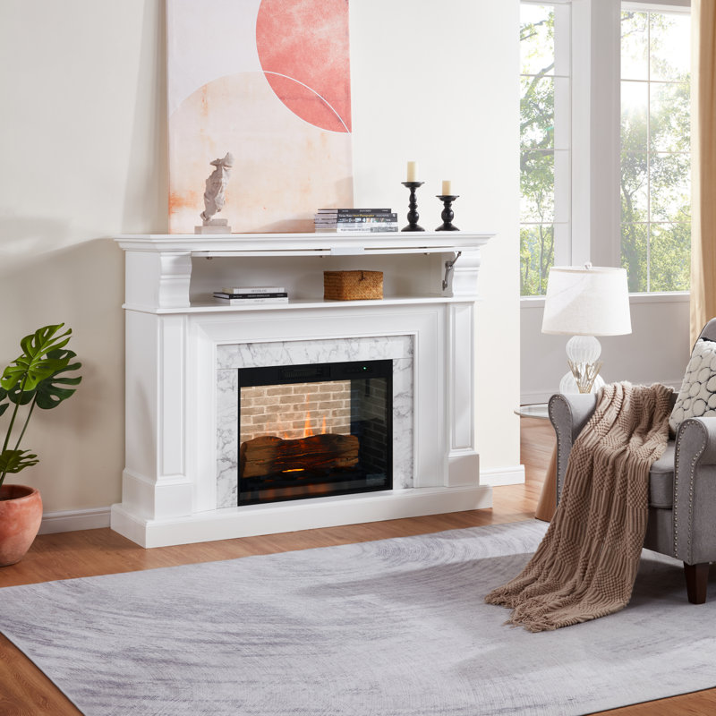 Red Barrel Studio® 62IN GRAND MARBLE MANTEL FIREPLACE & Reviews